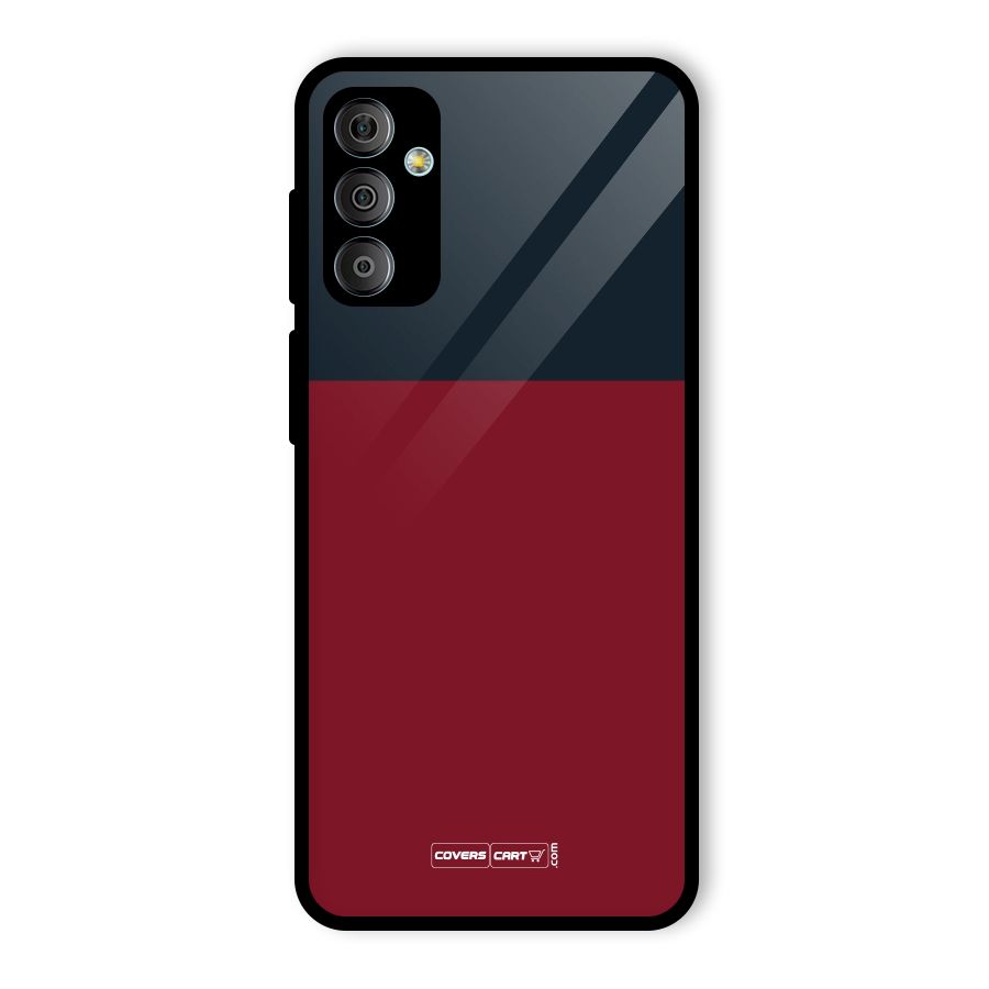 Maroon and Navy Blue Glass Back Case for Galaxy F23