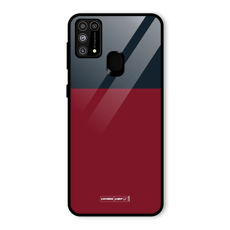 Maroon and Navy Blue Glass Back Case for Galaxy F41