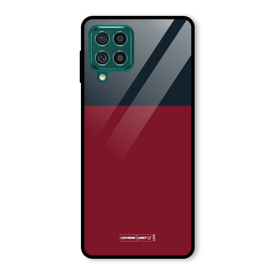 Maroon and Navy Blue Glass Back Case for Galaxy F62
