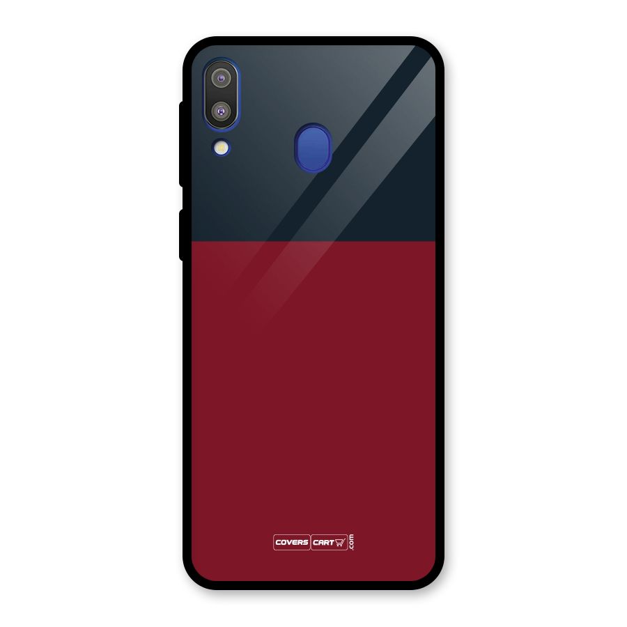 Maroon and Navy Blue Glass Back Case for Galaxy M20