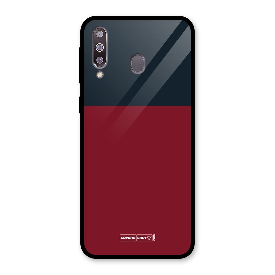 Maroon and Navy Blue Glass Back Case for Galaxy M30