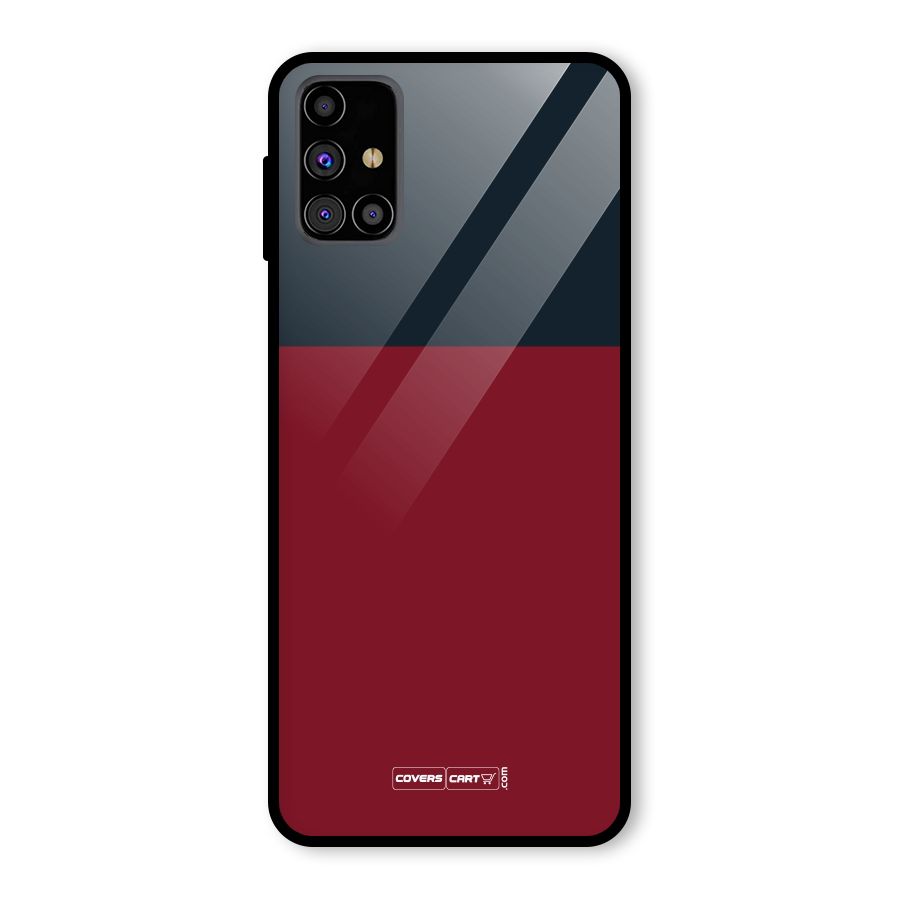Maroon and Navy Blue Glass Back Case for Galaxy M31s