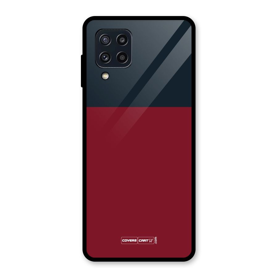 Maroon and Navy Blue Glass Back Case for Galaxy M32