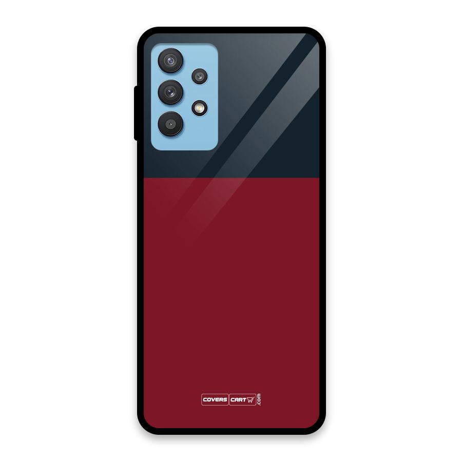 Maroon and Navy Blue Glass Back Case for Galaxy M32 5G