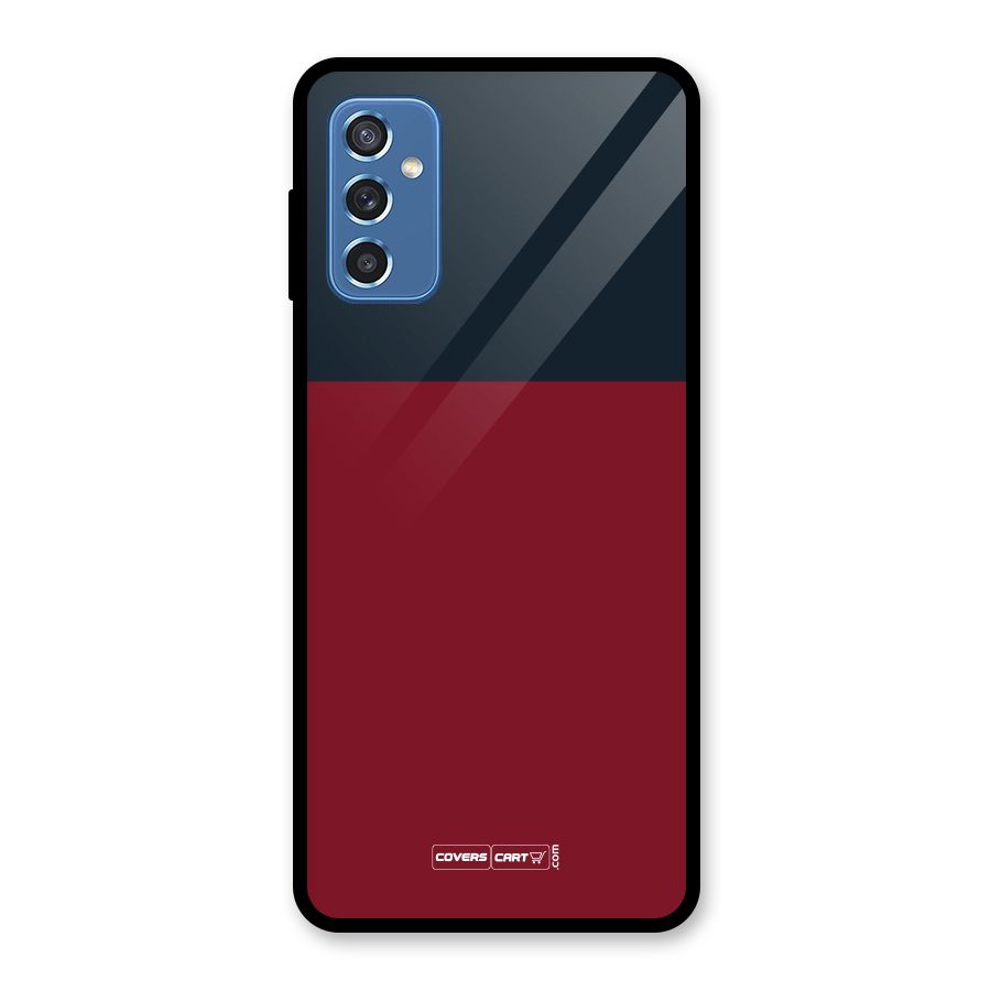 Maroon and Navy Blue Glass Back Case for Galaxy M52 5G