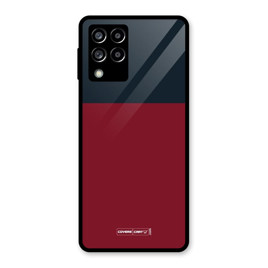 Maroon and Navy Blue Glass Back Case for Galaxy M53 5G