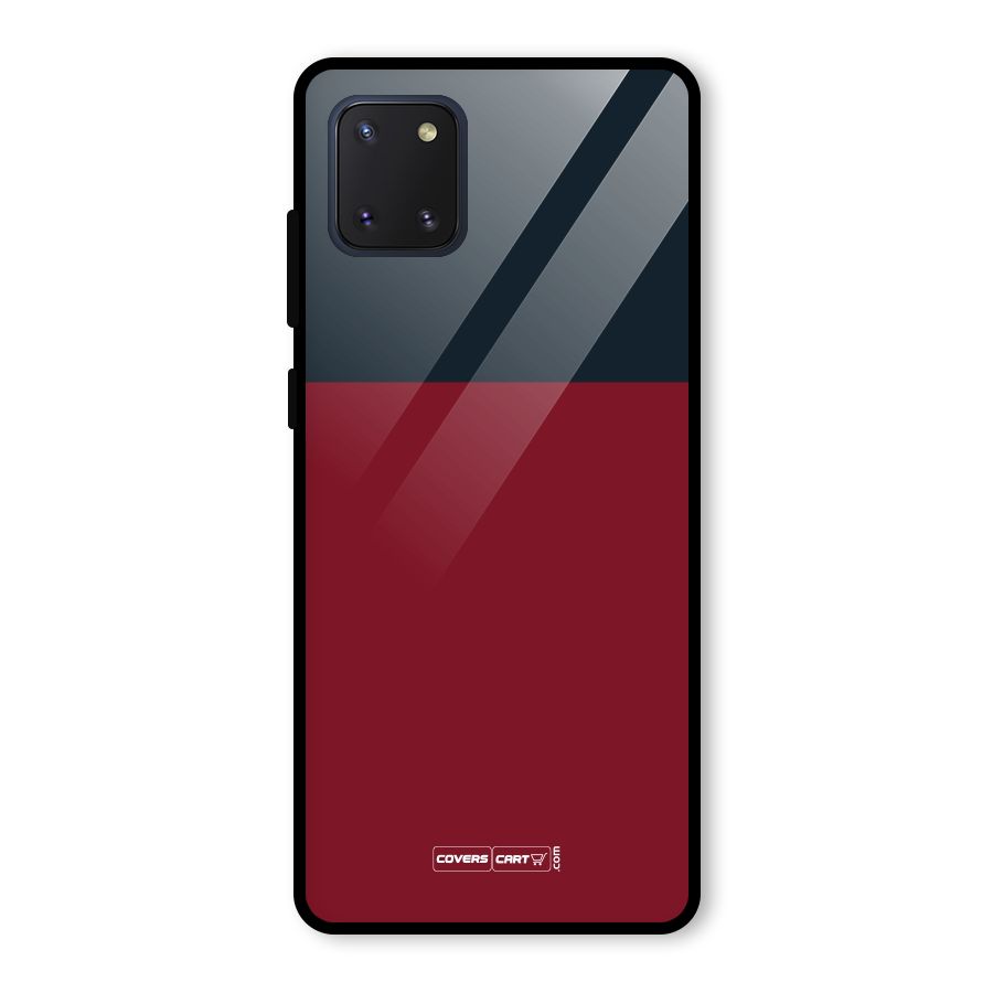 Maroon and Navy Blue Glass Back Case for Galaxy Note 10 Lite