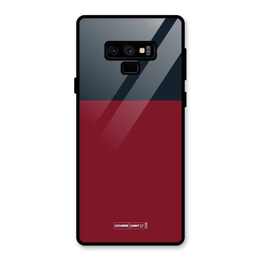 Maroon and Navy Blue Glass Back Case for Galaxy Note 9