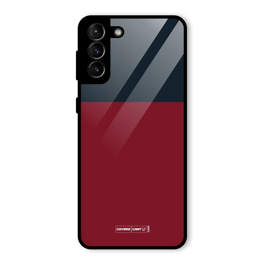 Maroon and Navy Blue Glass Back Case for Galaxy S21 Plus