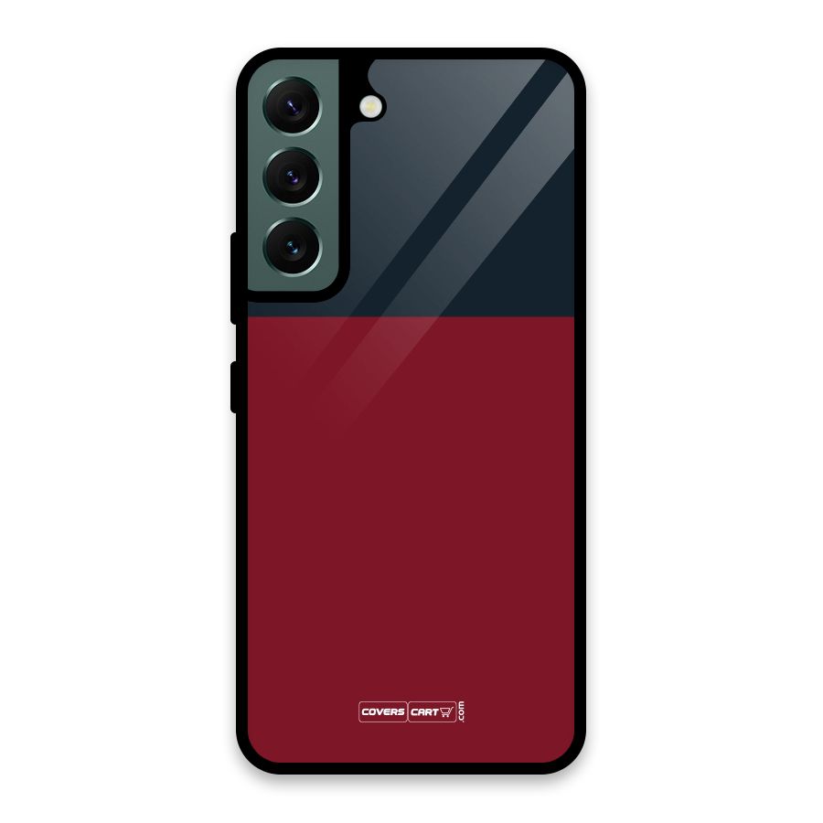 Maroon and Navy Blue Glass Back Case for Galaxy S22 5G