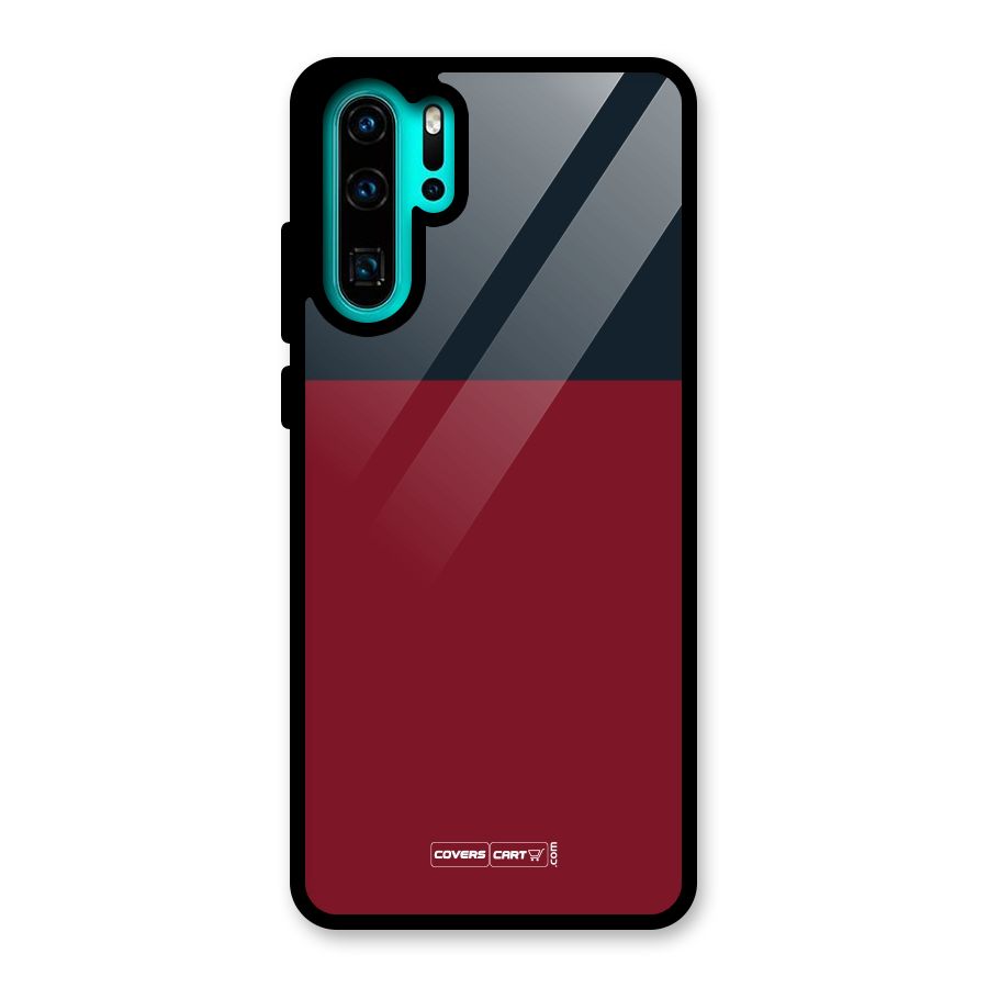 Maroon and Navy Blue Glass Back Case for Huawei P30 Pro