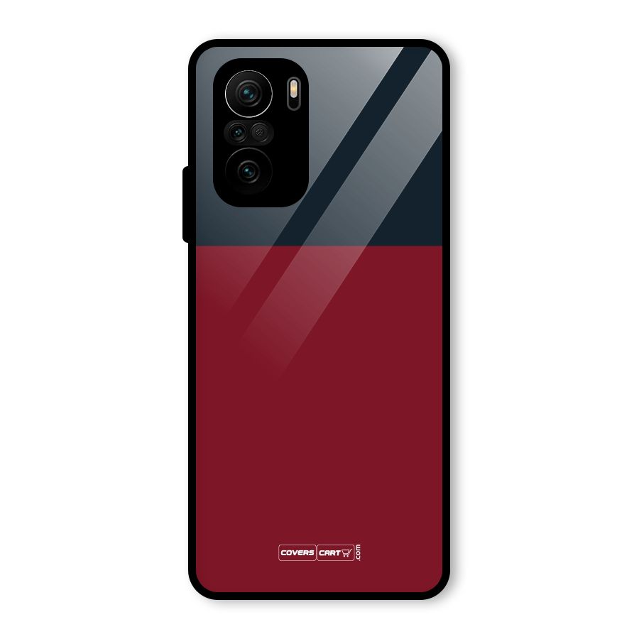 Maroon and Navy Blue Glass Back Case for Mi 11X Pro