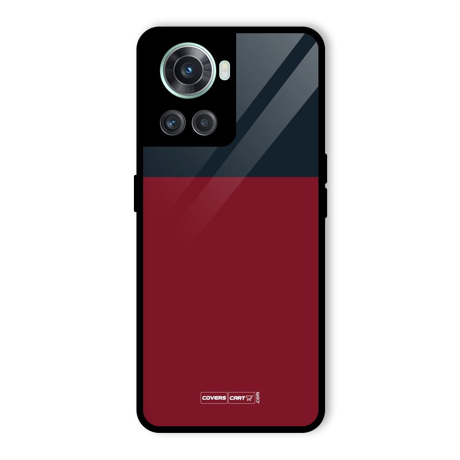 Maroon and Navy Blue Glass Back Case for OnePlus 10R