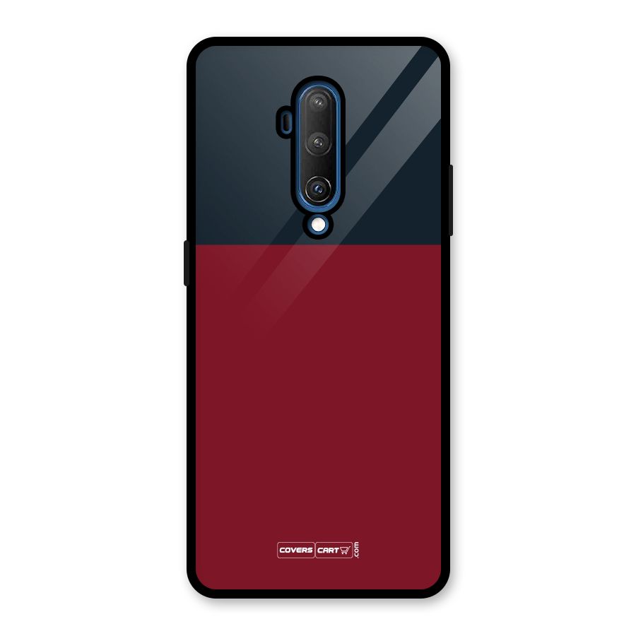 Maroon and Navy Blue Glass Back Case for OnePlus 7T Pro