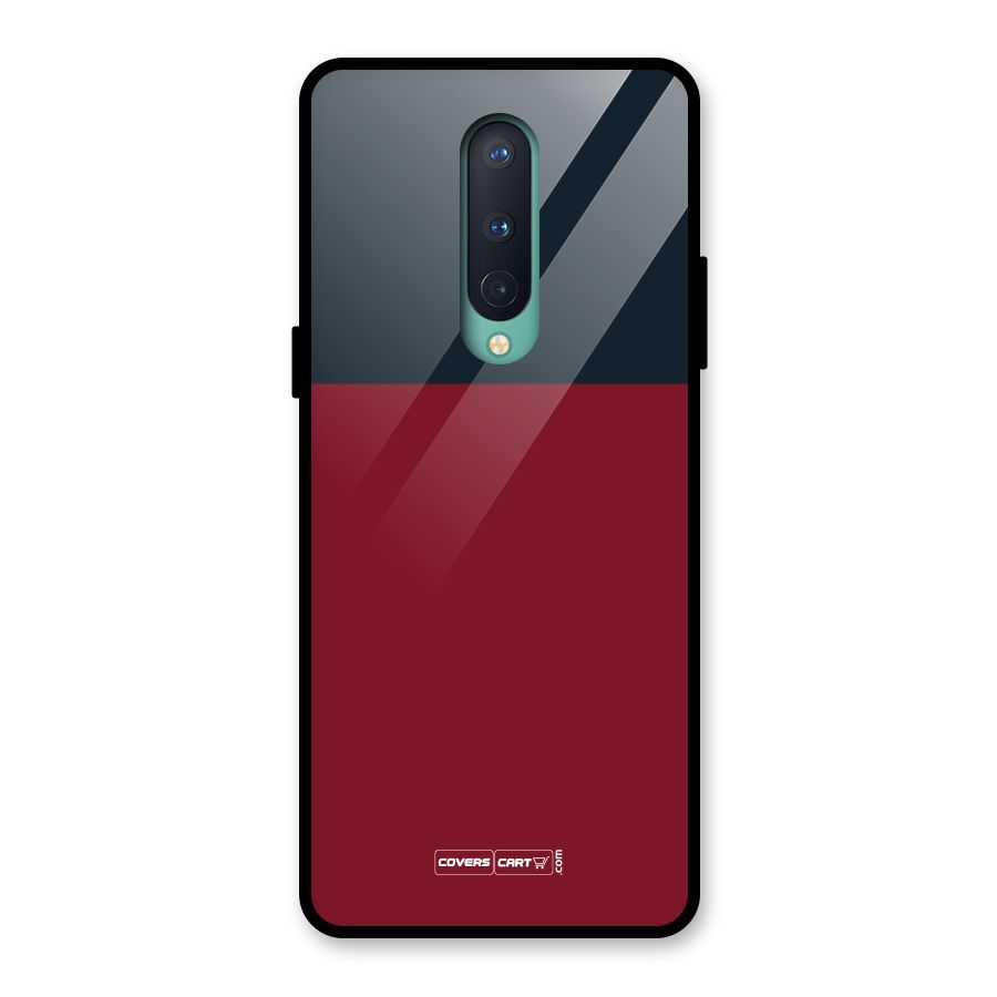 Maroon and Navy Blue Glass Back Case for OnePlus 8