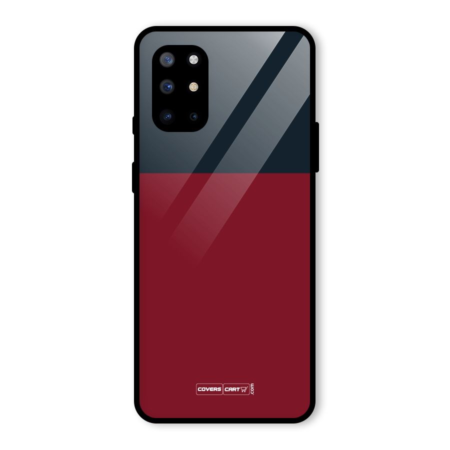 Maroon and Navy Blue Glass Back Case for OnePlus 8T