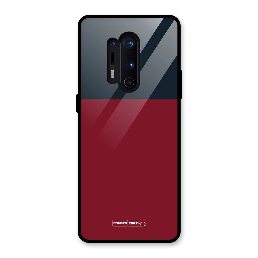 Maroon and Navy Blue Glass Back Case for OnePlus 8 Pro