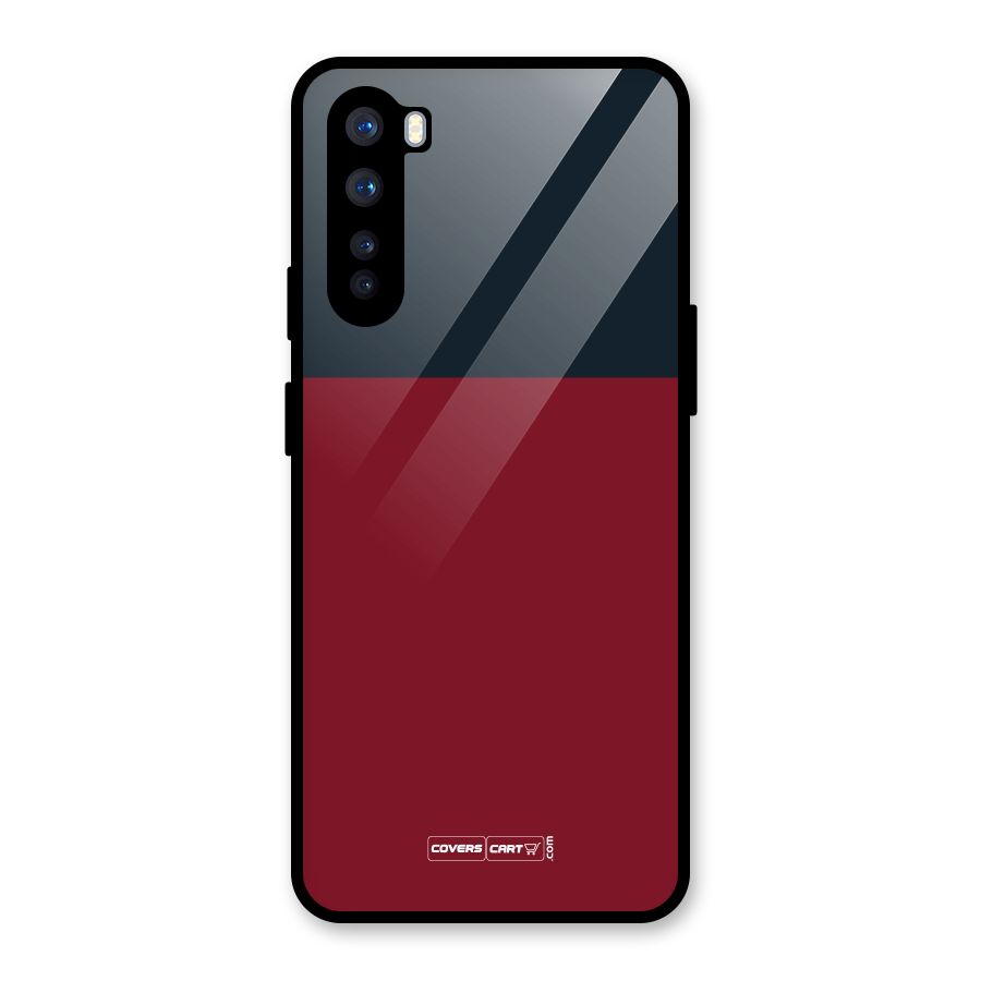 Maroon and Navy Blue Glass Back Case for OnePlus Nord