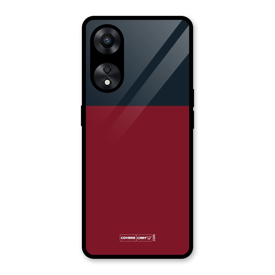 Maroon and Navy Blue Glass Back Case for Oppo A78