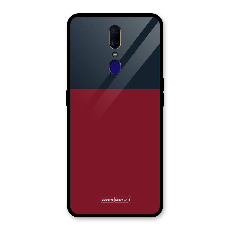 Maroon and Navy Blue Glass Back Case for Oppo F11