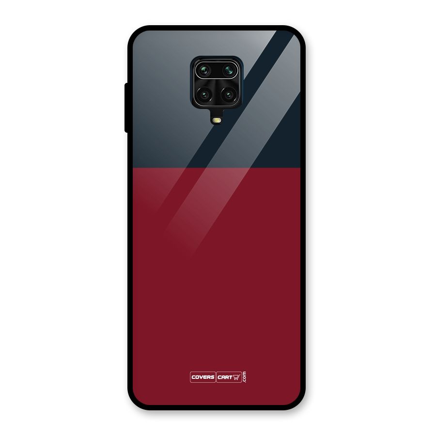 Maroon and Navy Blue Glass Back Case for Poco M2 Pro