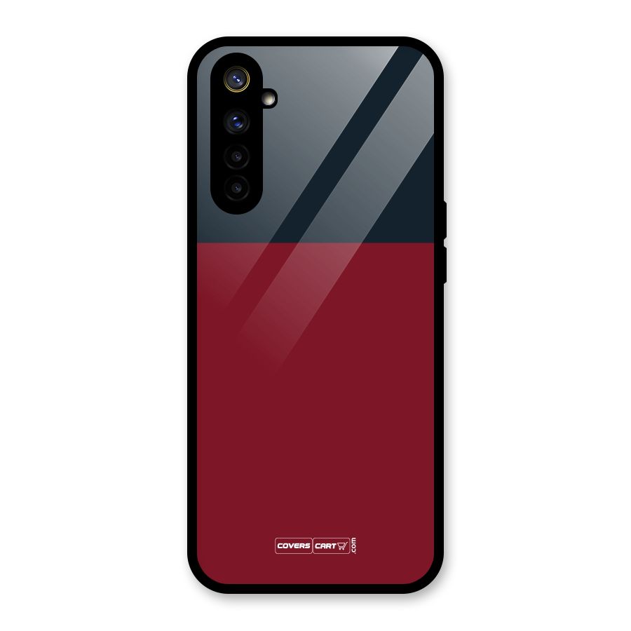 Maroon and Navy Blue Glass Back Case for Realme 6i