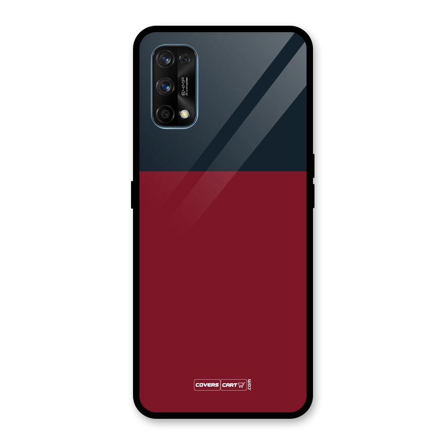 Maroon and Navy Blue Glass Back Case for Realme 7 Pro