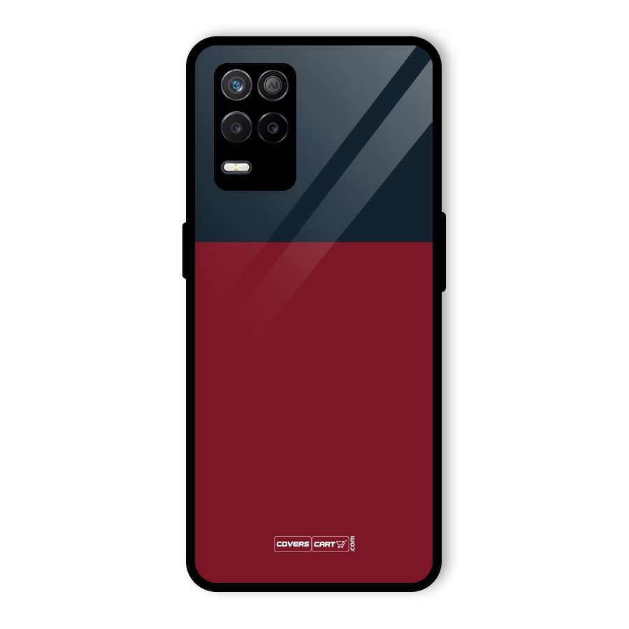 Maroon and Navy Blue Glass Back Case for Realme 9 5G