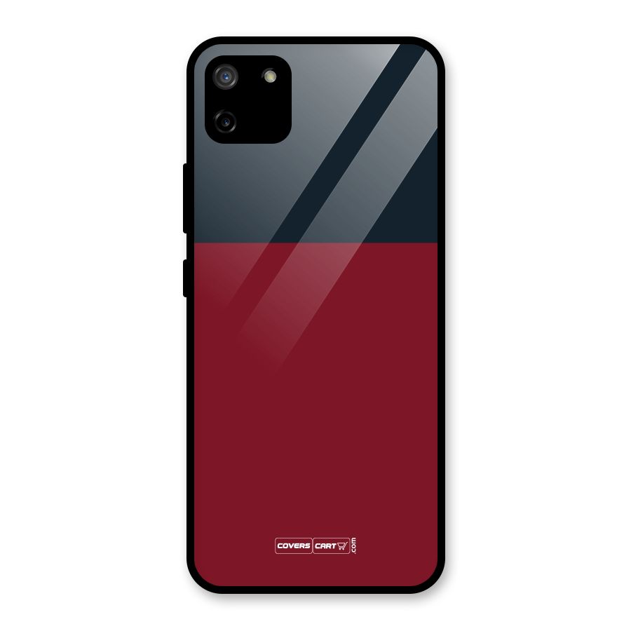 Maroon and Navy Blue Glass Back Case for Realme C11