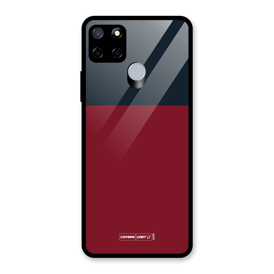 Maroon and Navy Blue Glass Back Case for Realme C15