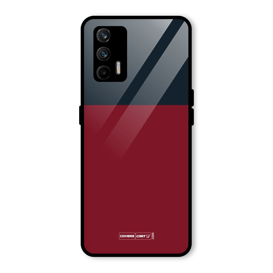 Maroon and Navy Blue Glass Back Case for Realme GT 5G