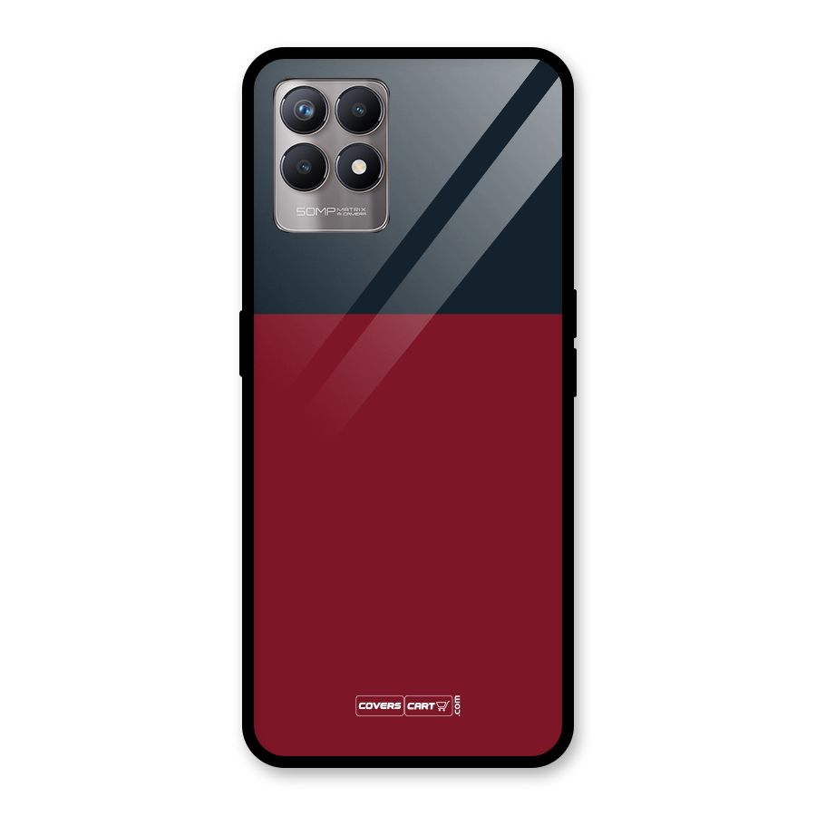 Maroon and Navy Blue Glass Back Case for Realme Narzo 50