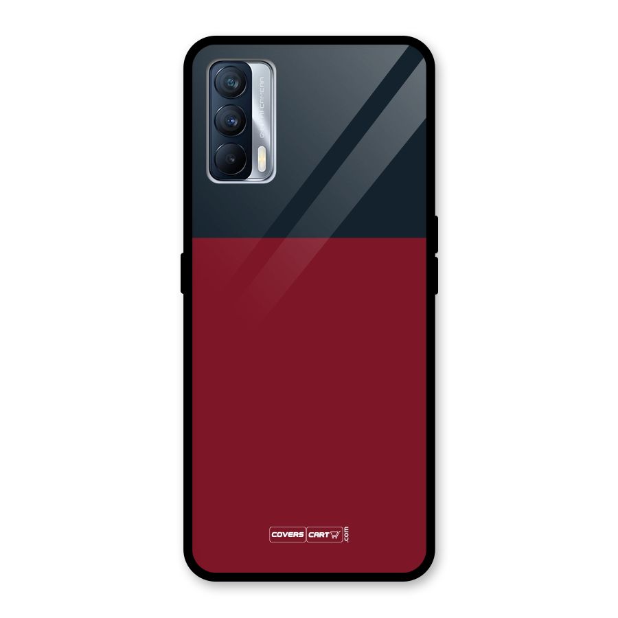 Maroon and Navy Blue Glass Back Case for Realme X7