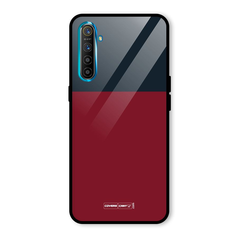 Maroon and Navy Blue Glass Back Case for Realme XT