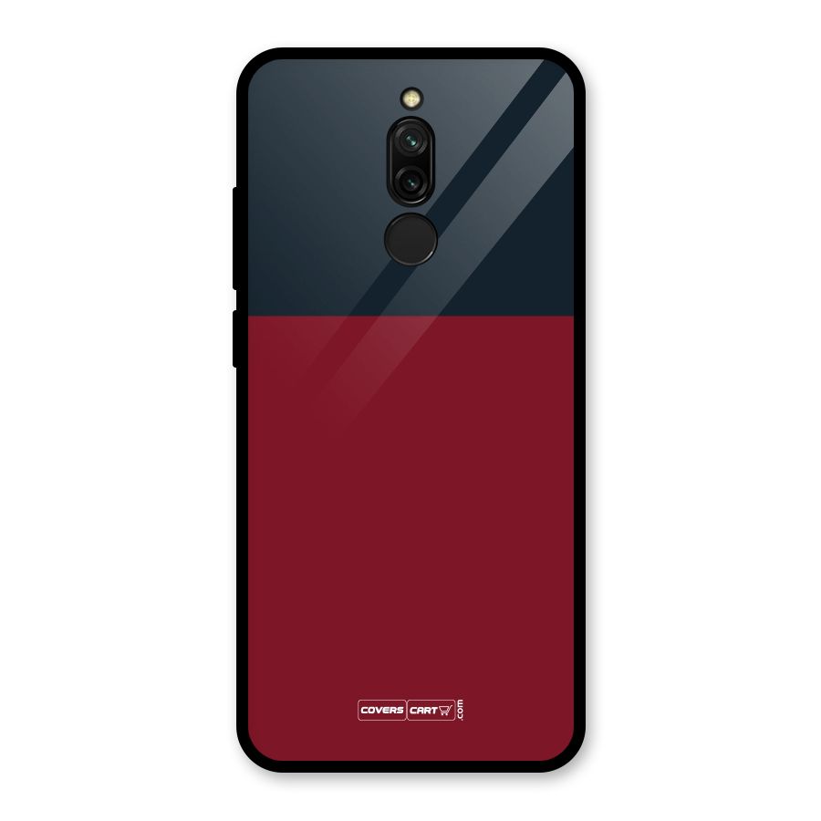Maroon and Navy Blue Glass Back Case for Redmi 8