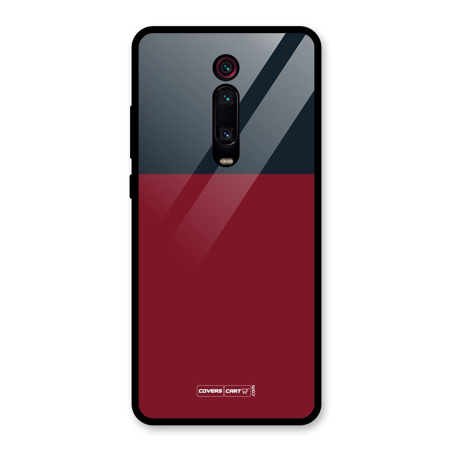 Maroon and Navy Blue Glass Back Case for Redmi K20