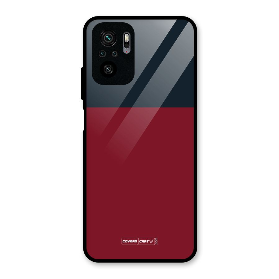 Maroon and Navy Blue Glass Back Case for Redmi Note 10S