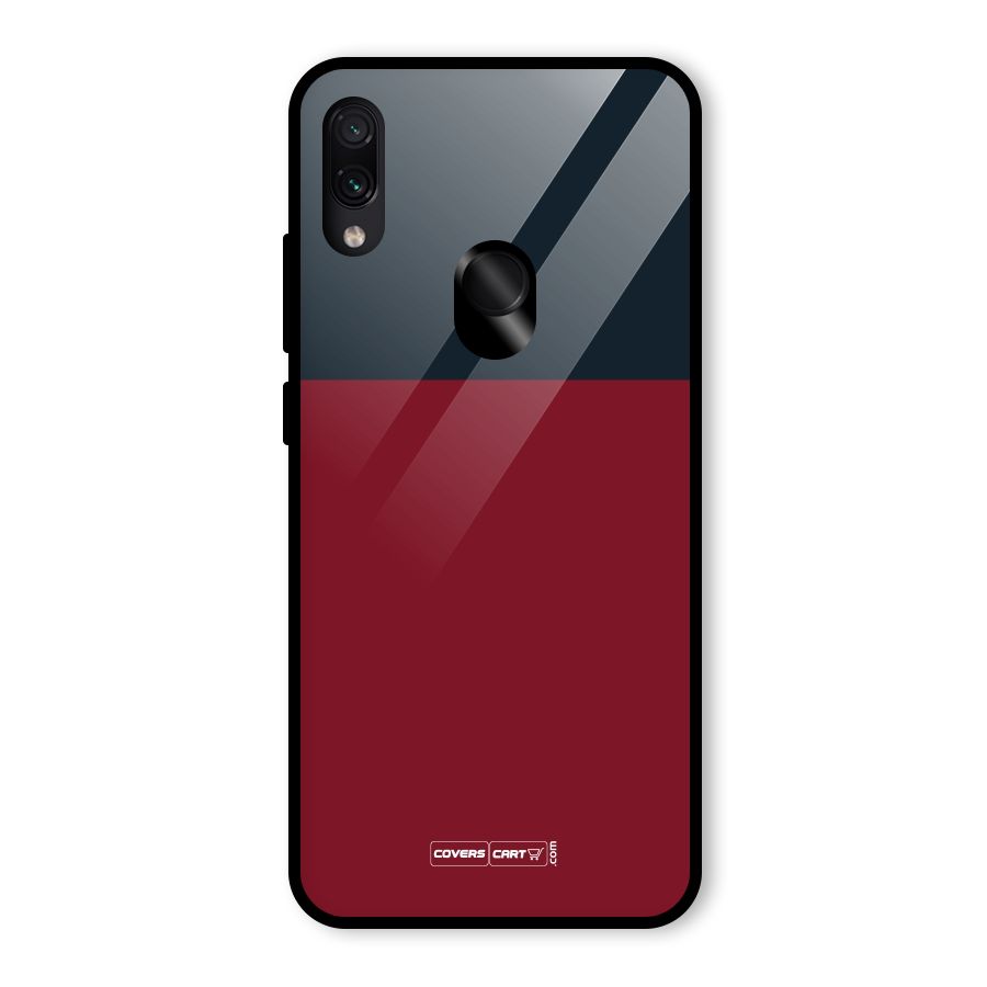 Maroon and Navy Blue Glass Back Case for Redmi Note 7
