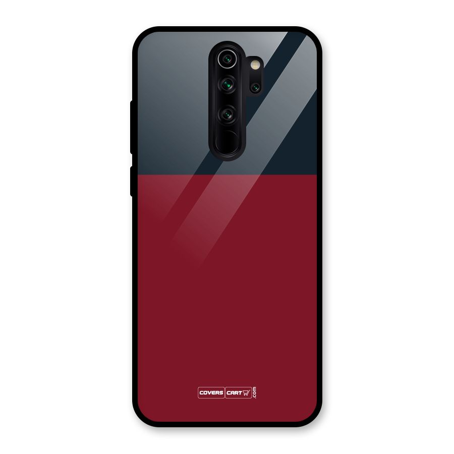 Maroon and Navy Blue Glass Back Case for Redmi Note 8 Pro