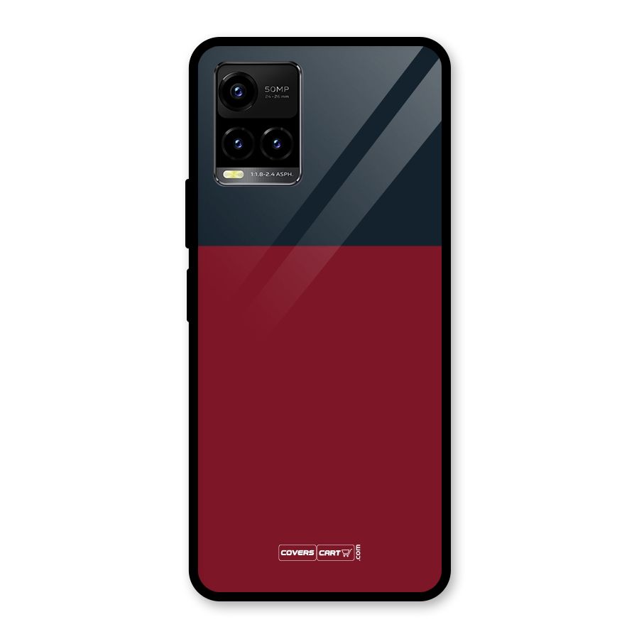 Maroon and Navy Blue Glass Back Case for Vivo Y21T