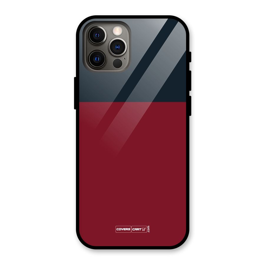 Maroon and Navy Blue Glass Back Case for iPhone 12 Pro