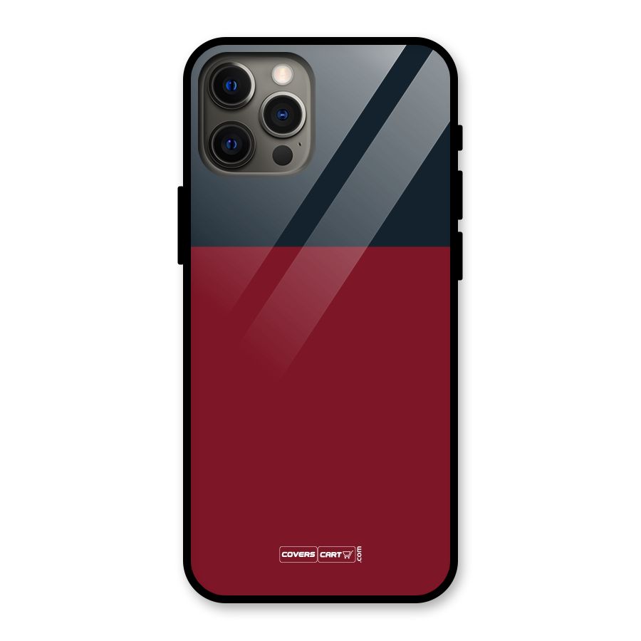 Maroon and Navy Blue Glass Back Case for iPhone 12 Pro Max