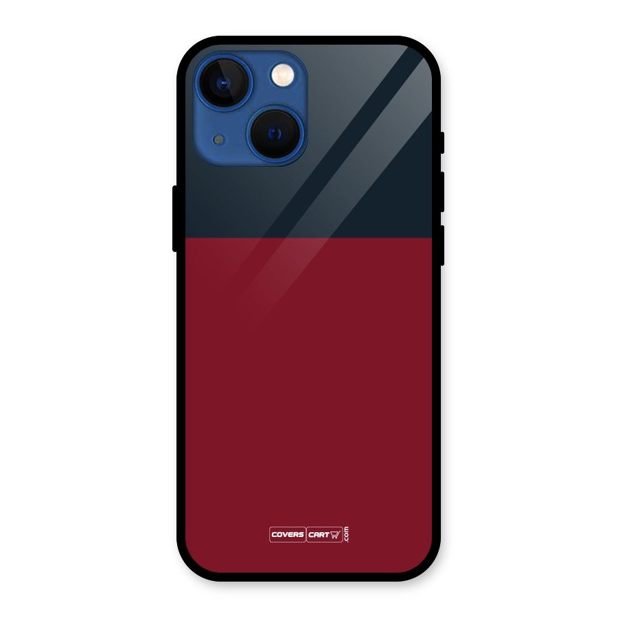 Maroon and Navy Blue Glass Back Case for iPhone 13 Mini