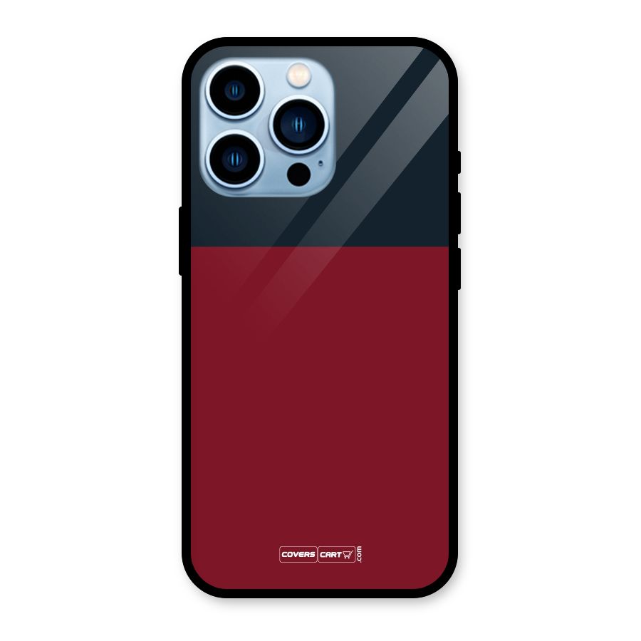 Maroon and Navy Blue Glass Back Case for iPhone 13 Pro