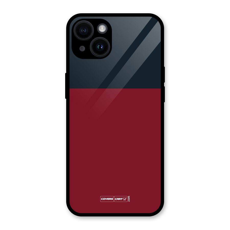 Maroon and Navy Blue Glass Back Case for iPhone 14