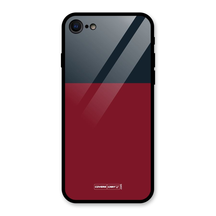 Maroon and Navy Blue Glass Back Case for iPhone SE 2022