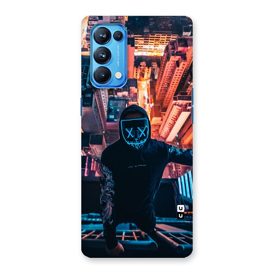 Mask Guy Climbing Building Back Case for Oppo Reno5 Pro 5G