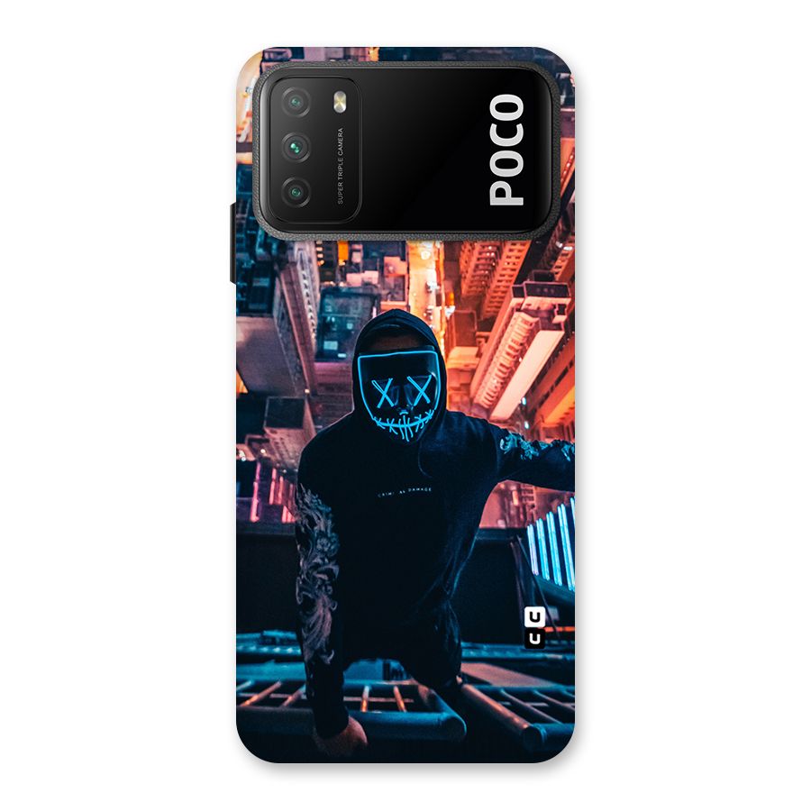 Mask Guy Climbing Building Back Case for Poco M3