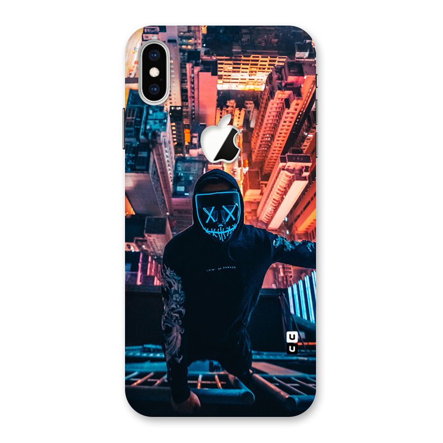 Mask Guy Climbing Building Back Case for iPhone XS Max Apple Cut