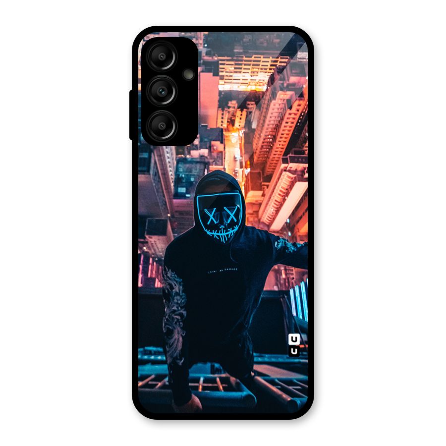Mask Guy Climbing Building Glass Back Case for Galaxy A14 5G